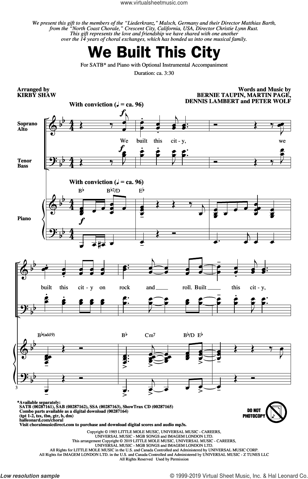 We Built This City (arr. Kirby Shaw)
