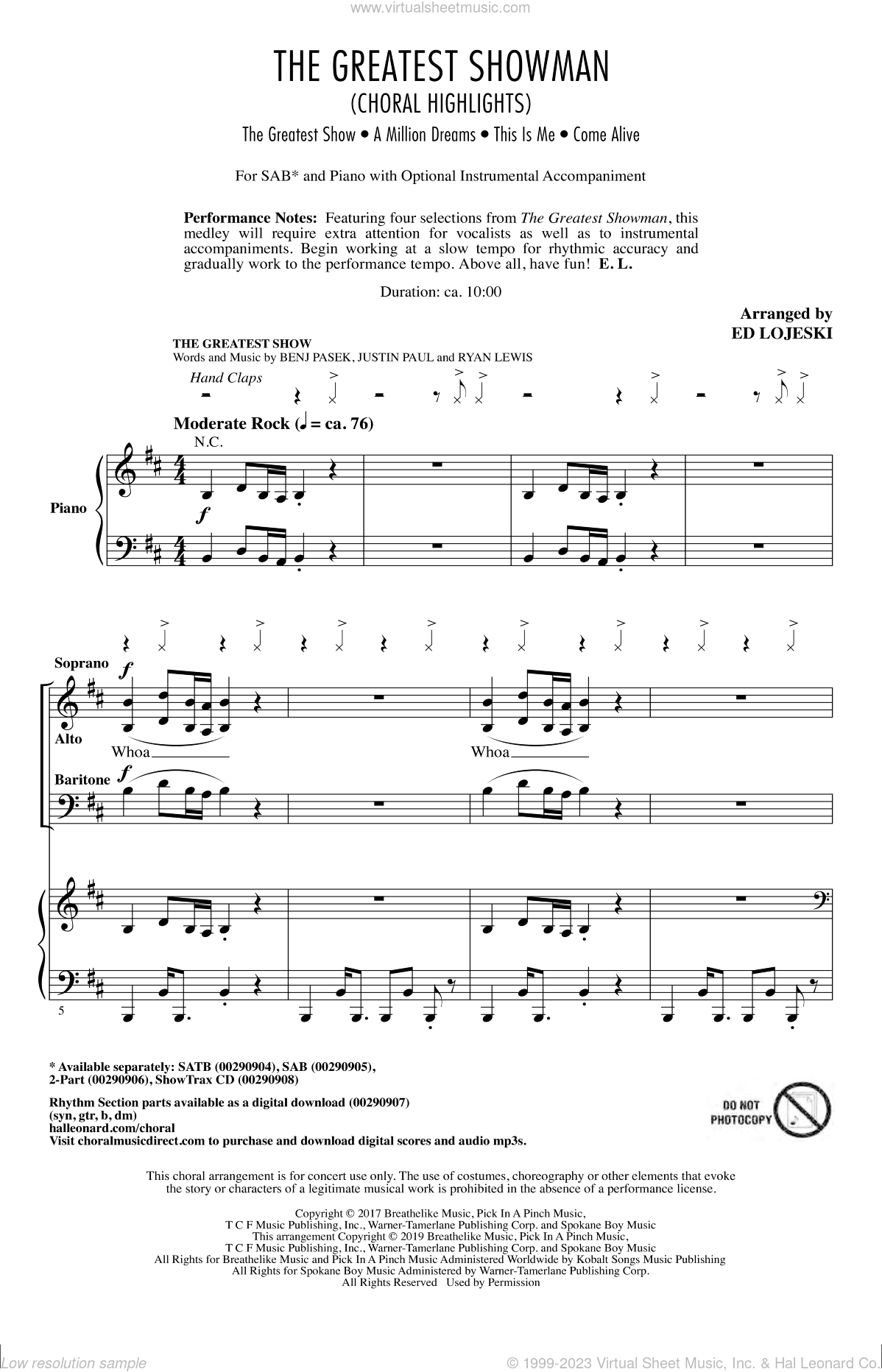 The Greatest Showman (Choral Highlights) (arr. Ed Lojeski)