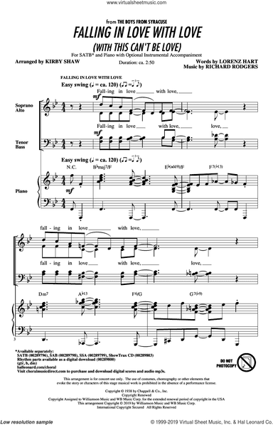 Falling In Love With Love (with This Can't Be Love) (arr. Kirby Shaw)