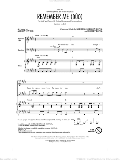 Remember Me (Duo) (from Coco) (arr. Audrey Snyder)