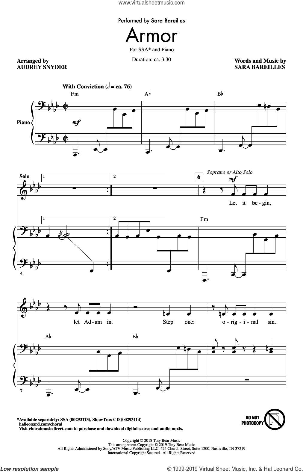 Armor (arr. Audrey Snyder)