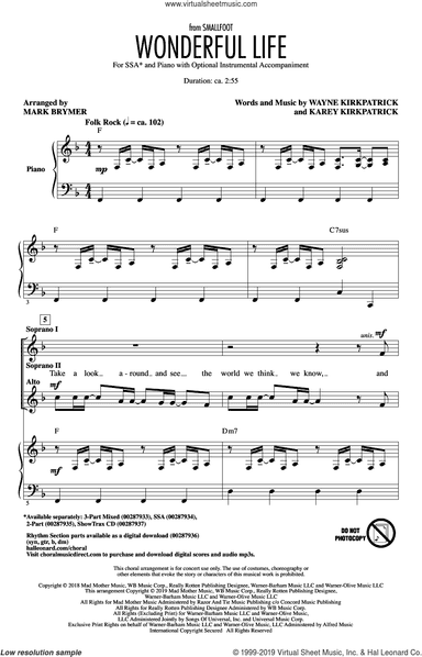 Wonderful Life (from Smallfoot) (arr. Mark Brymer)