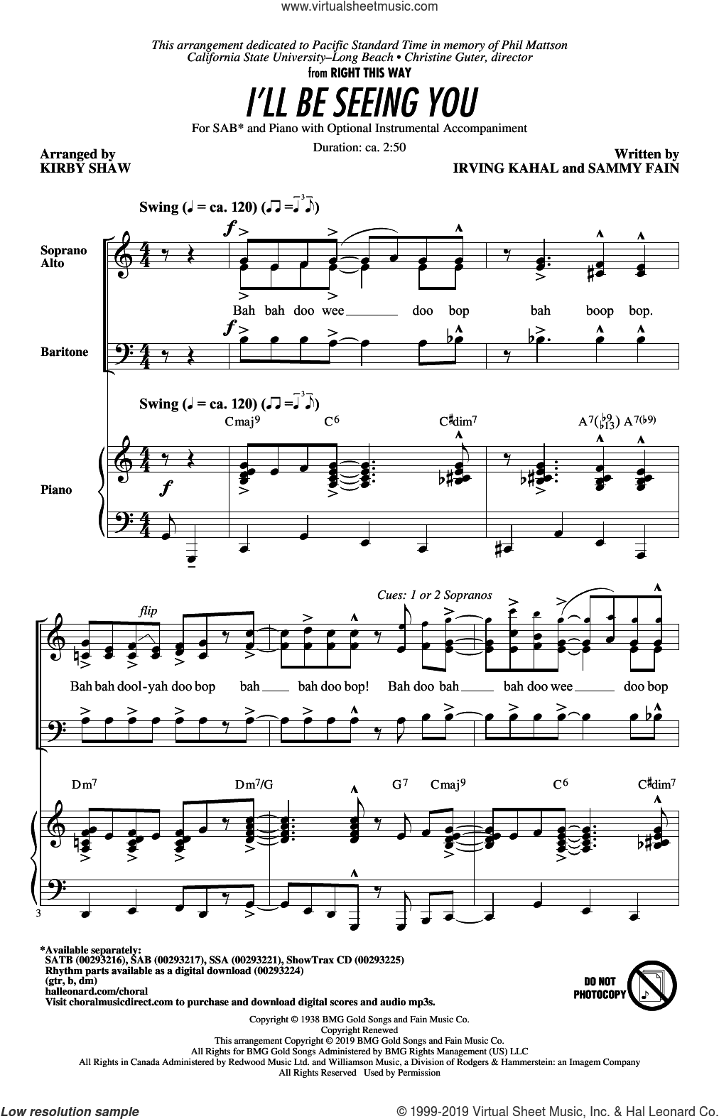 I'll Be Seeing You (arr. Kirby Shaw)