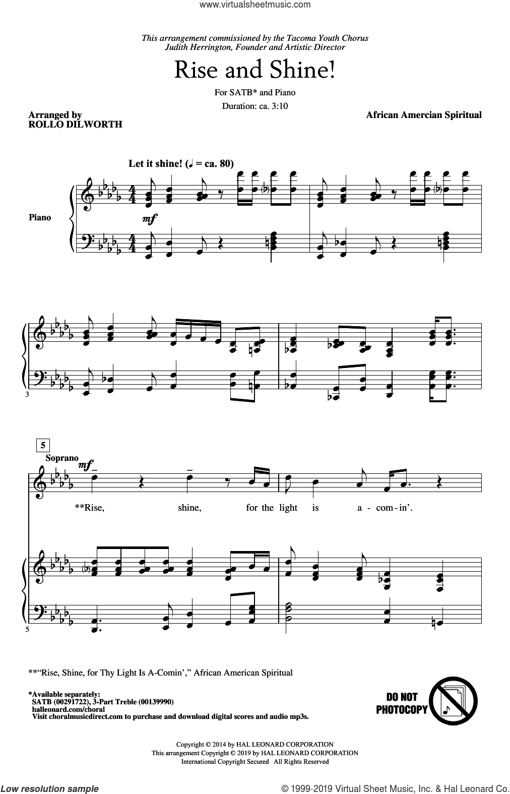 'Rise And Shine! (arr. Rollo Dilworth)