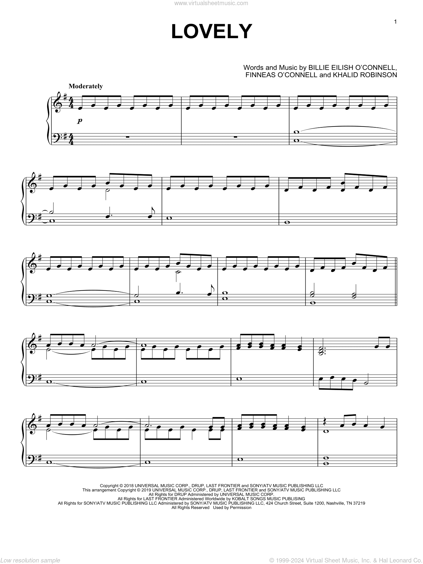 lovely (from 13 Reasons Why), (intermediate)