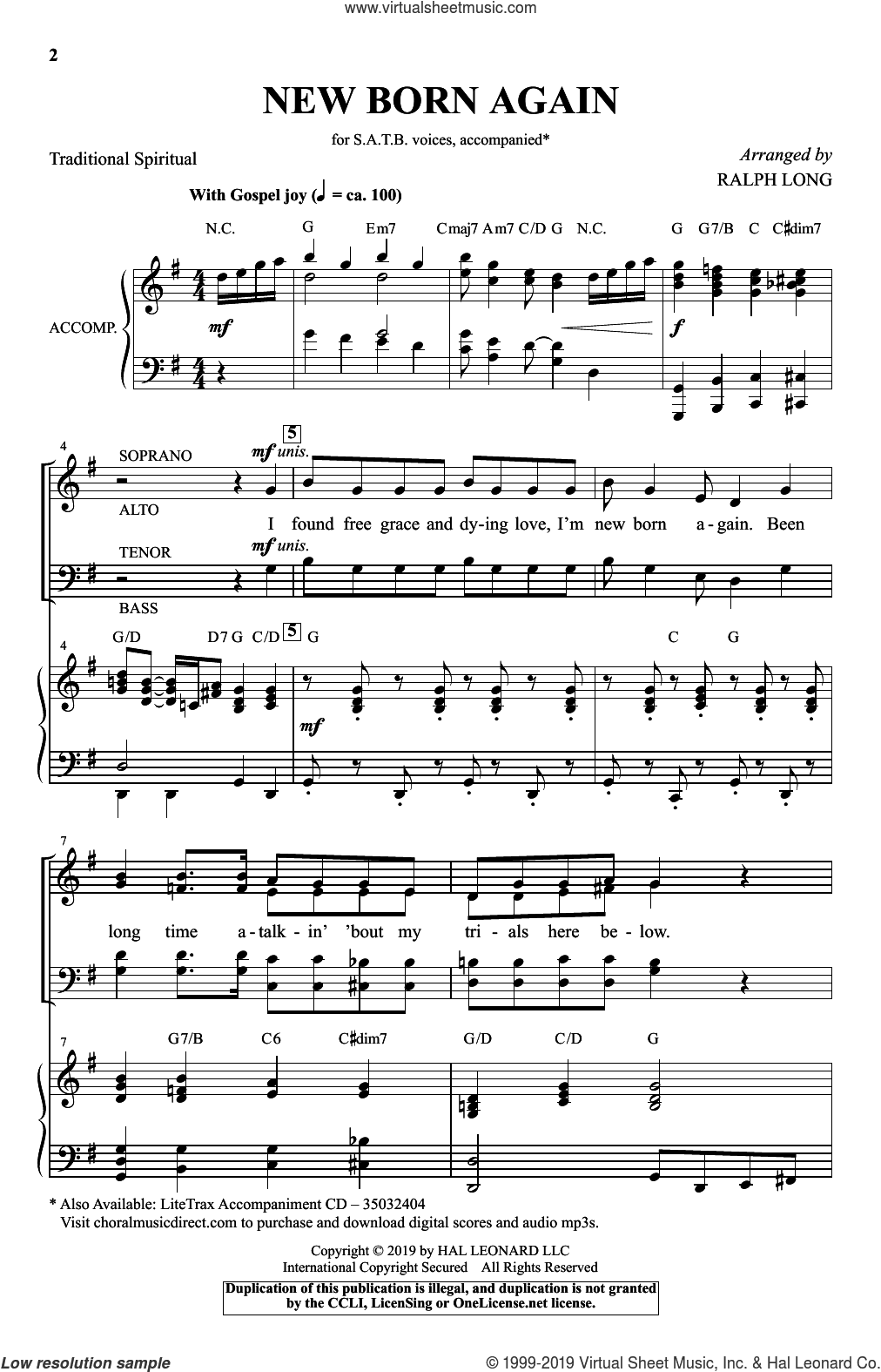 New Born Again (arr. Ralph Long)