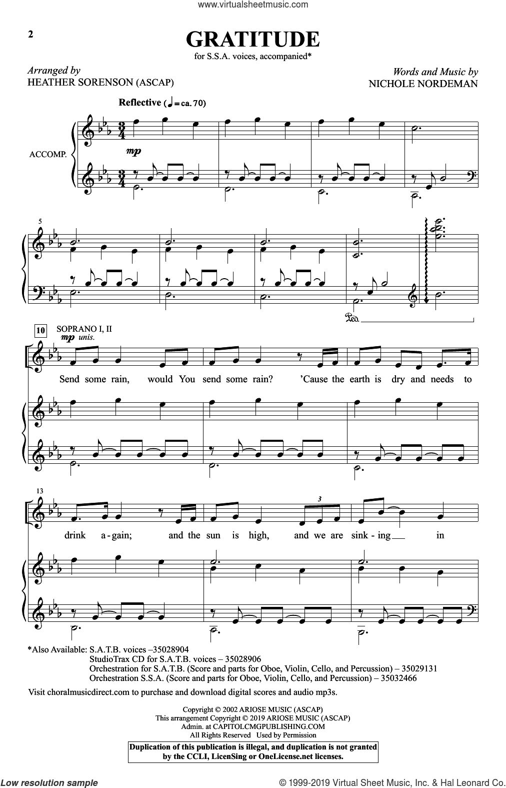 Gratitude (arr. Heather Sorenson)
