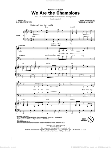 We Are The Champions (arr. Roger Emerson)