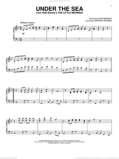 Under The Sea (from The Little Mermaid), (intermediate)