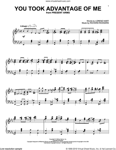 You Took Advantage Of Me, (intermediate)