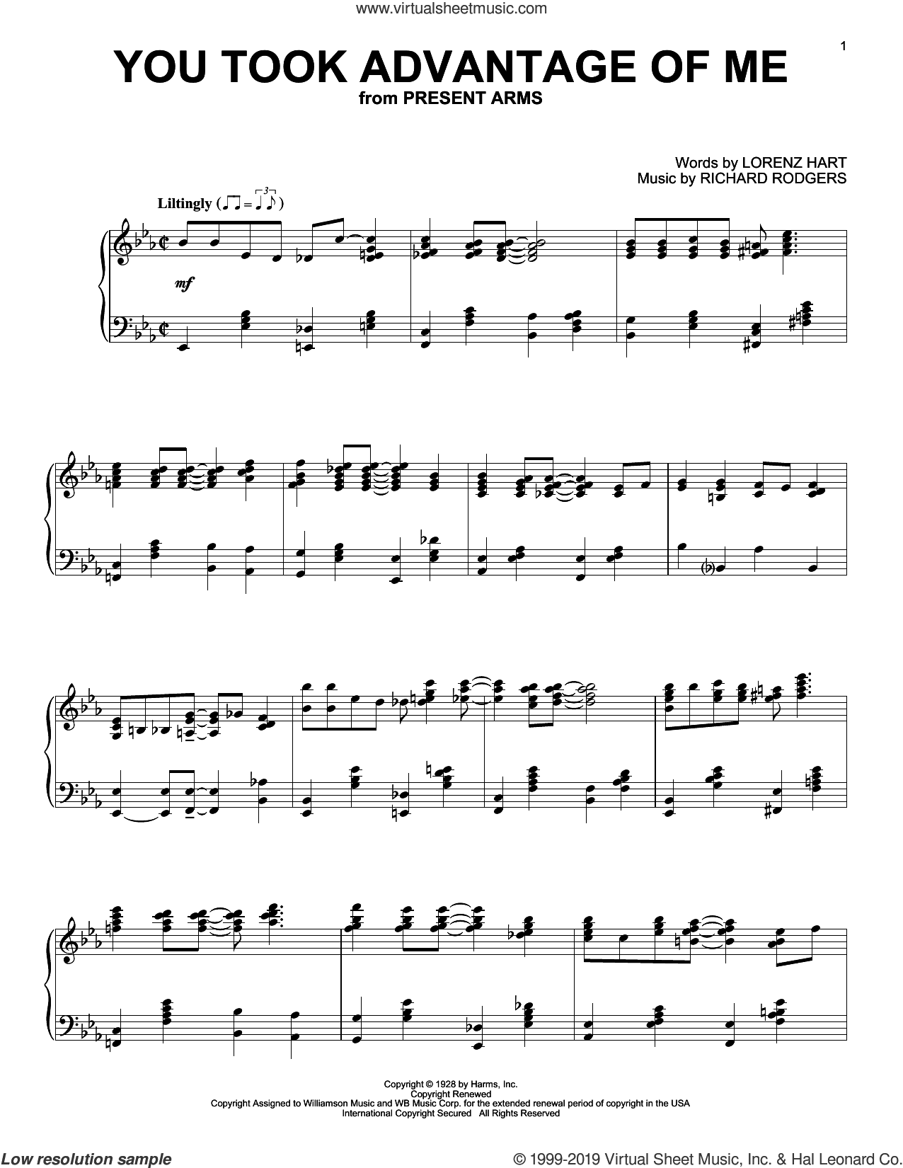 You Took Advantage Of Me, (intermediate)