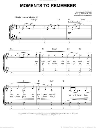 Moments To Remember (arr. Phillip Keveren)