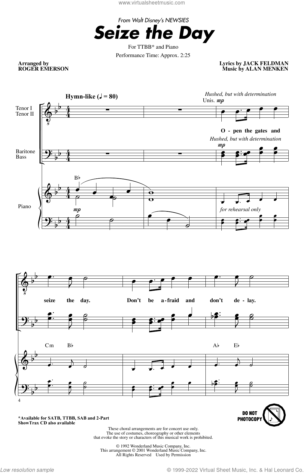 Seize The Day (from Newsies) (arr. Roger Emerson)