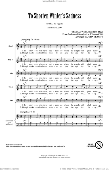 To Shorten Winter's Sadness (arr. John Leavitt)