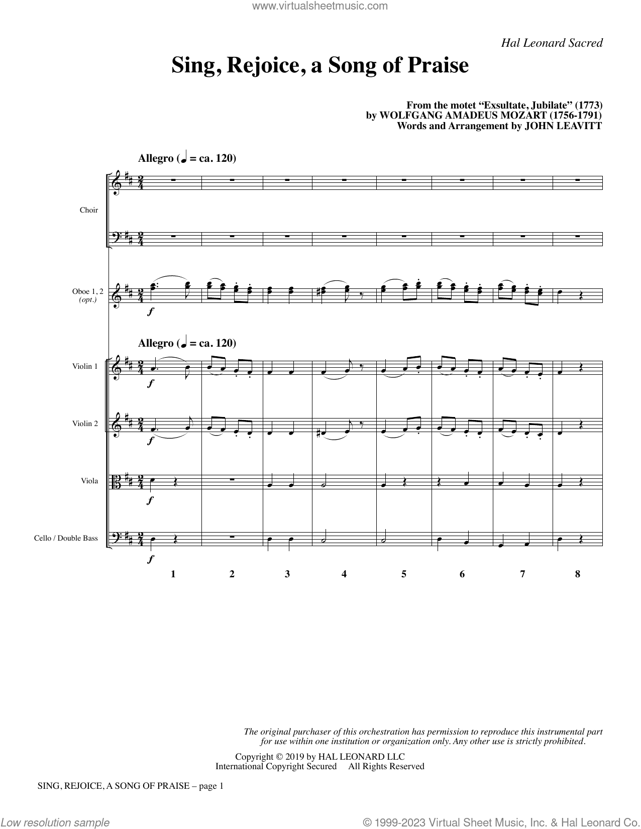 Sing, Rejoice A Song Of Praise (arr. John Leavitt)
