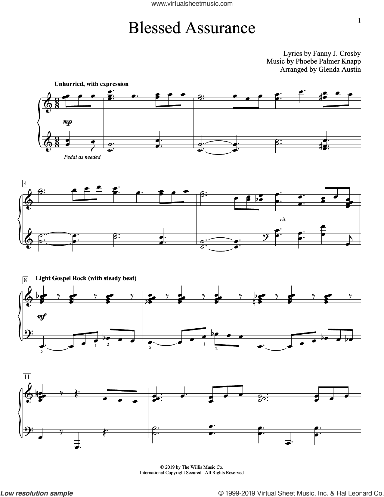 Blessed Assurance (arr. Glenda Austin)