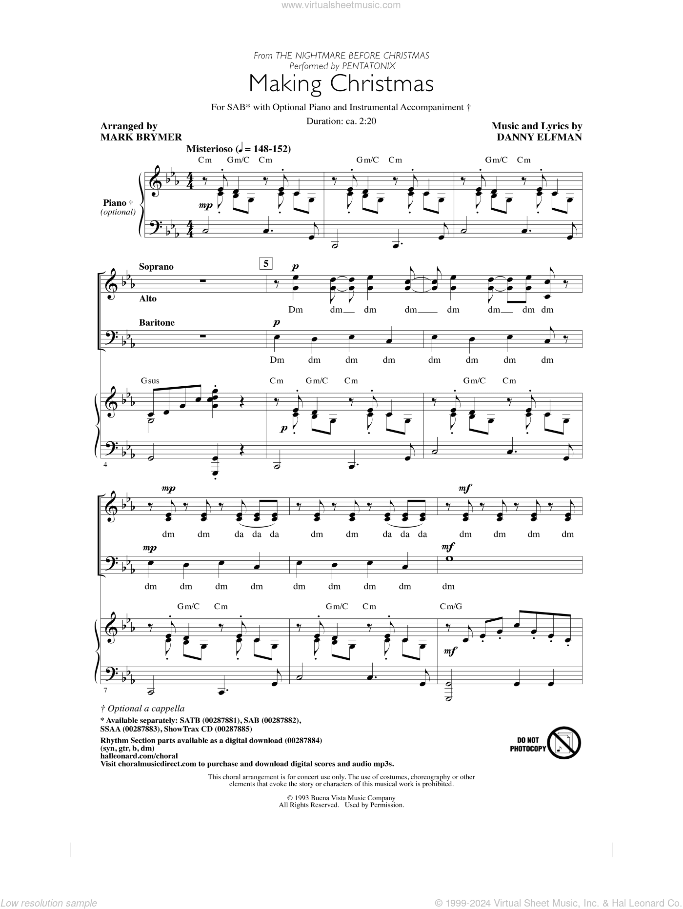 Making Christmas (from The Nightmare Before Christmas) (arr. Mark Brymer)