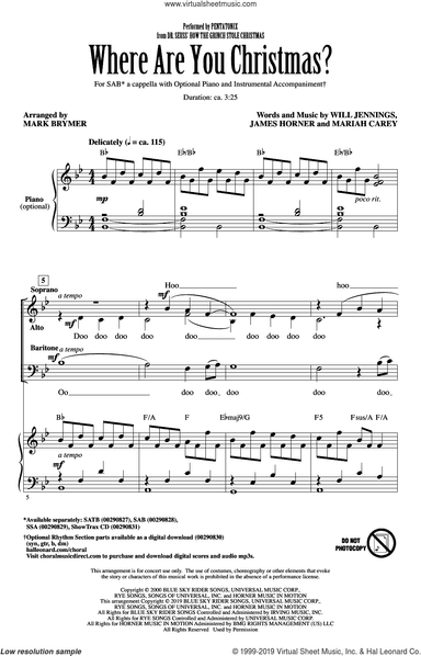 Where Are You Christmas? (from How The Grinch Stole Christmas) (arr. Mark Brymer)