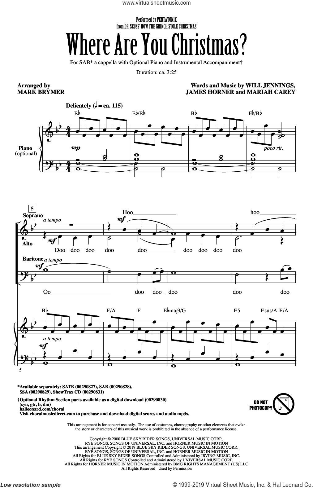 Where Are You Christmas? (from How The Grinch Stole Christmas) (arr. Mark Brymer)