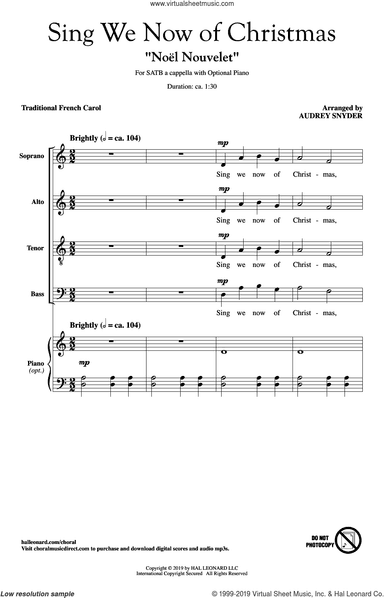 Sing We Now Of Christmas ("Noel Nouvelet") (arr. Audrey Snyder)