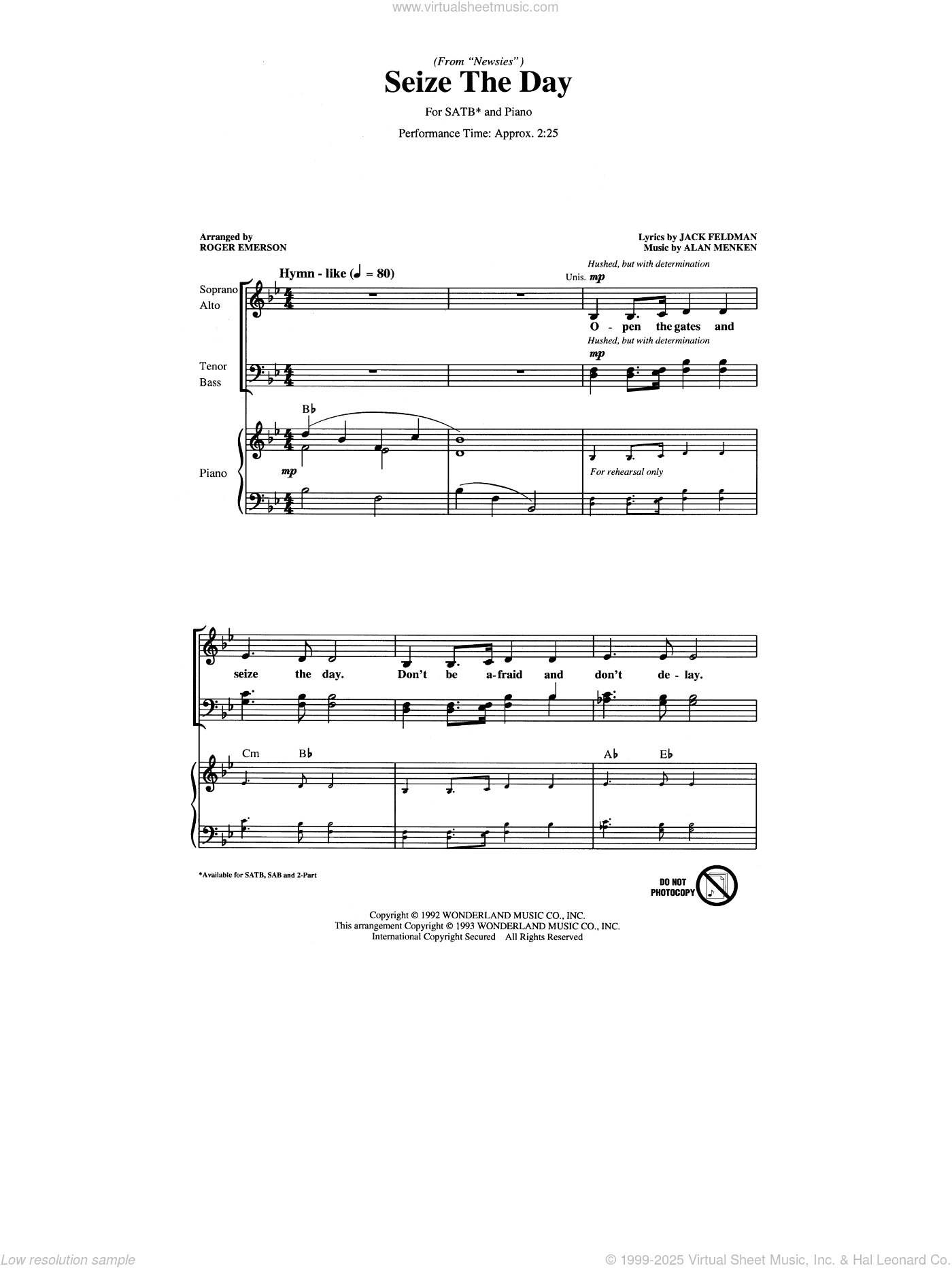 Seize The Day (from Newsies) (arr. Roger Emerson)