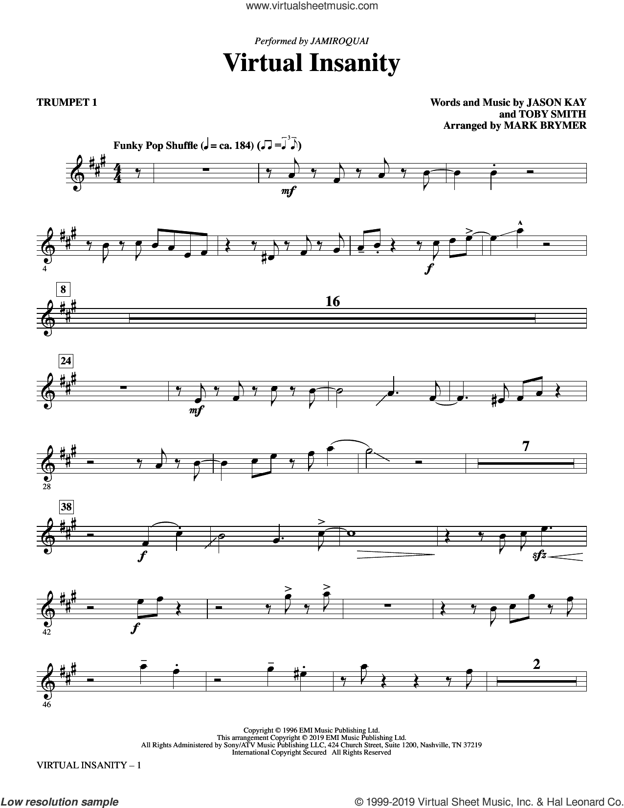 Virtual Insanity (arr. Mark Brymer) (complete set of parts)
