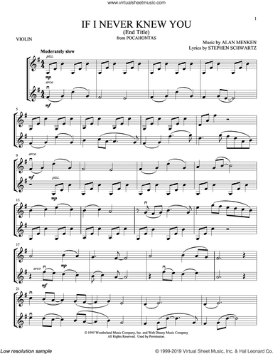 If I Never Knew You (End Title) (from Pocahontas)