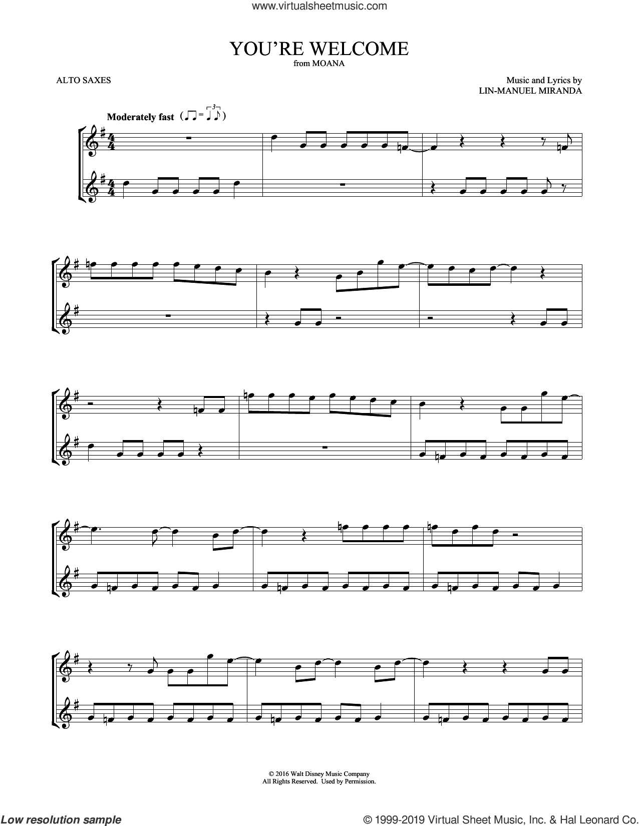 You're Welcome (from Moana) (arr. Mark Phillips)