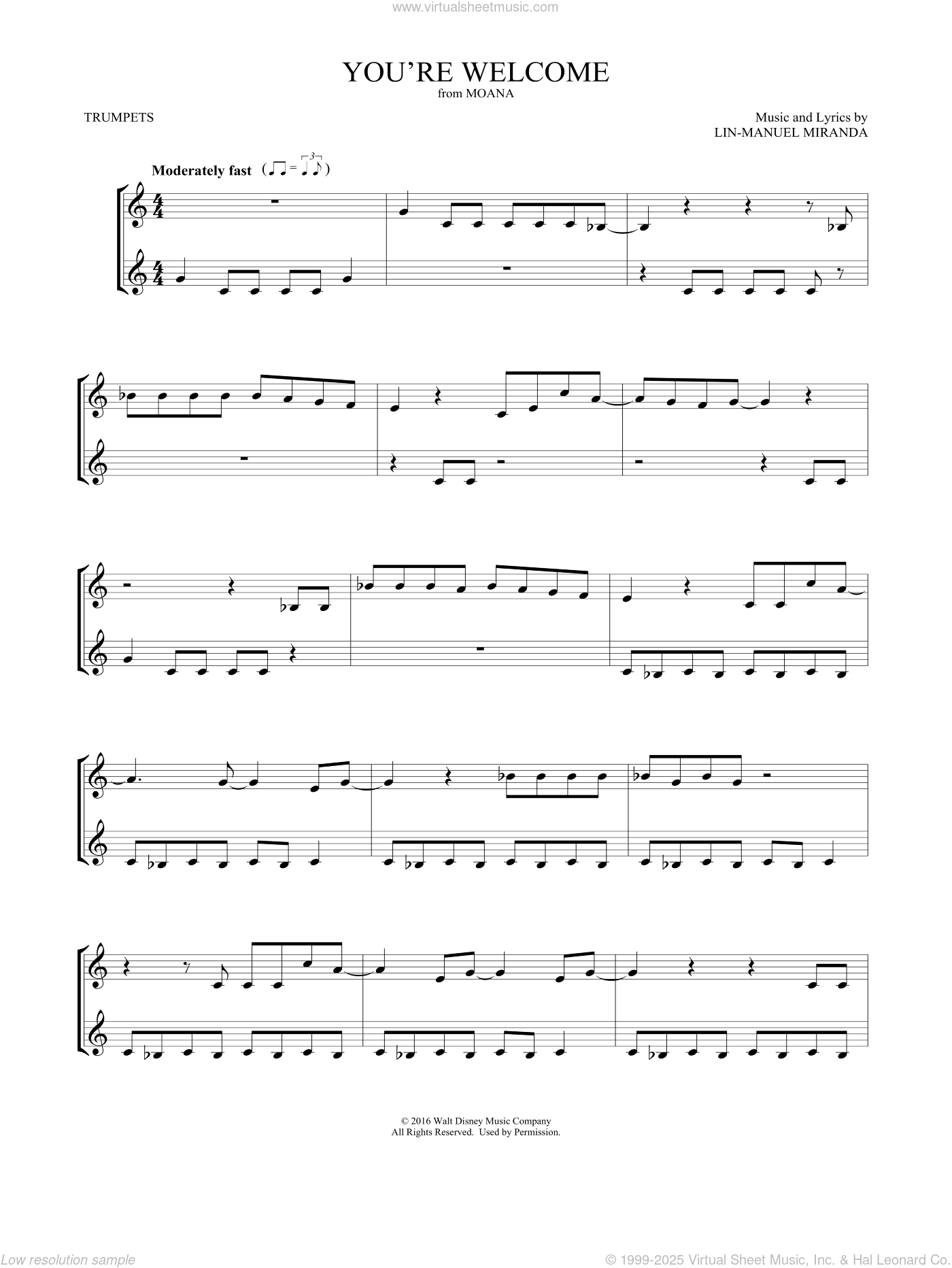 You're Welcome (from Moana) (arr. Mark Phillips)