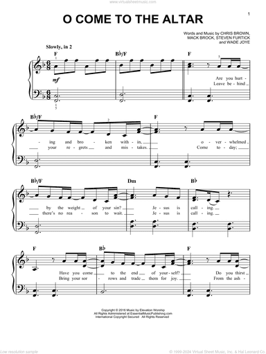 O Come To The Altar, (easy)