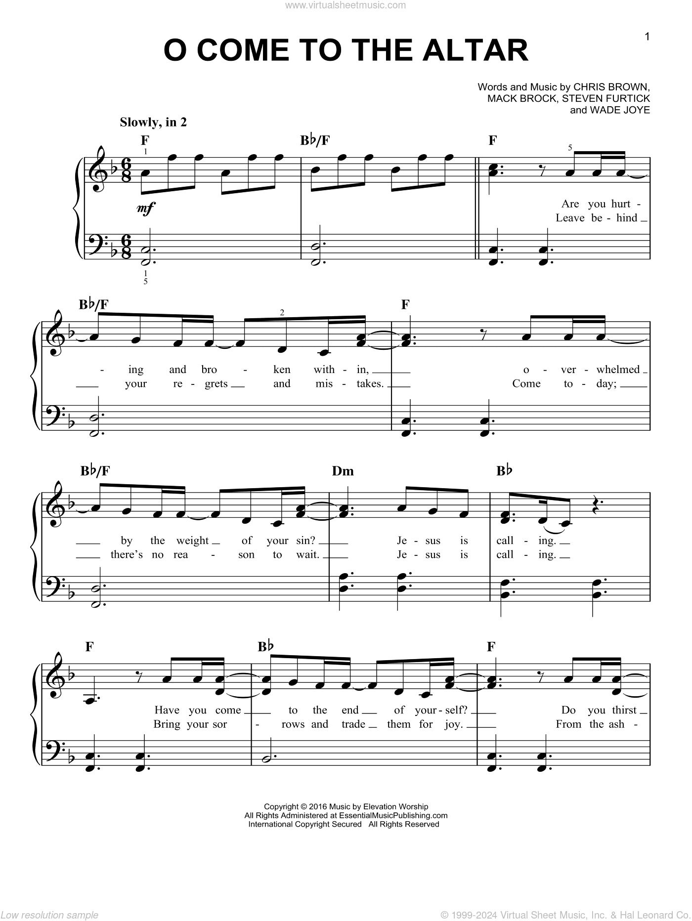 O Come To The Altar, (easy)