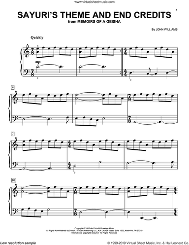 Sayuri's Theme And End Credits (from Memoirs Of A Geisha)
