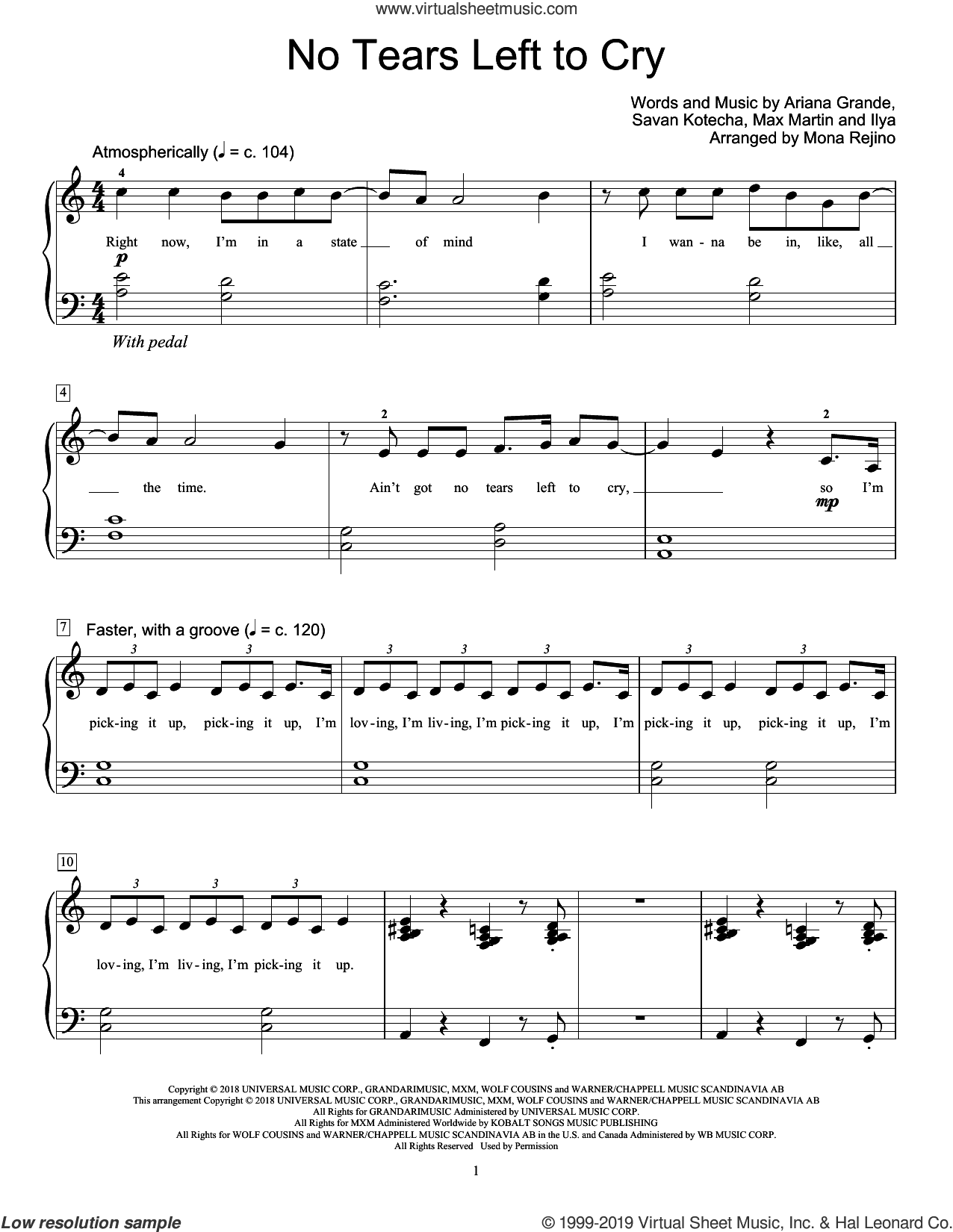 No Tears Left To Cry (arr. Mona Rejino)