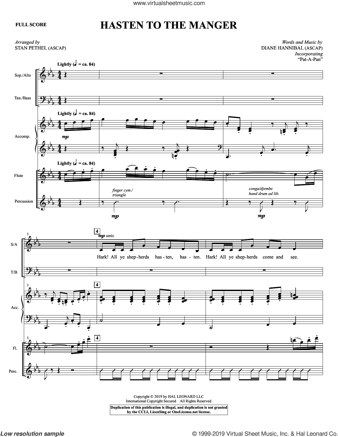 Hasten to the Manger (With "Pat-A-Pan") (arr. Stan Pethel)