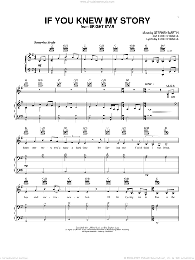 If You Knew My Story (from Bright Star Musical)