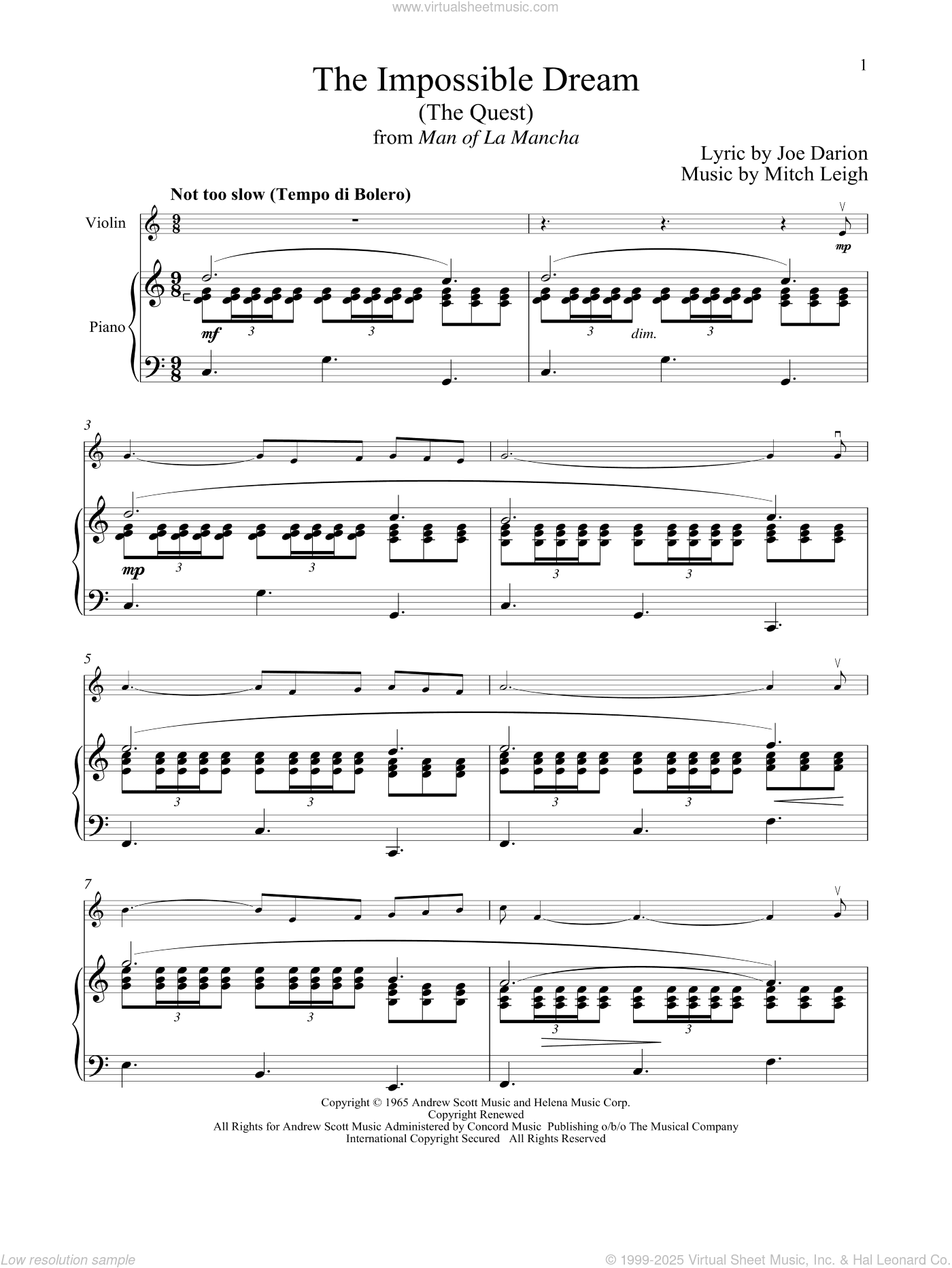 The Impossible Dream (The Quest) (from Man Of La Mancha)