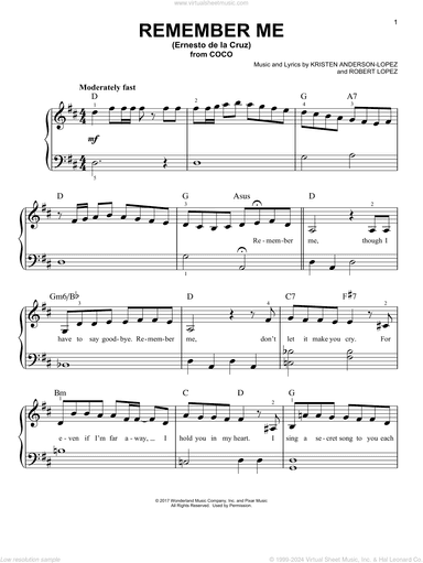 Remember Me (Ernesto de la Cruz) (from Coco)
