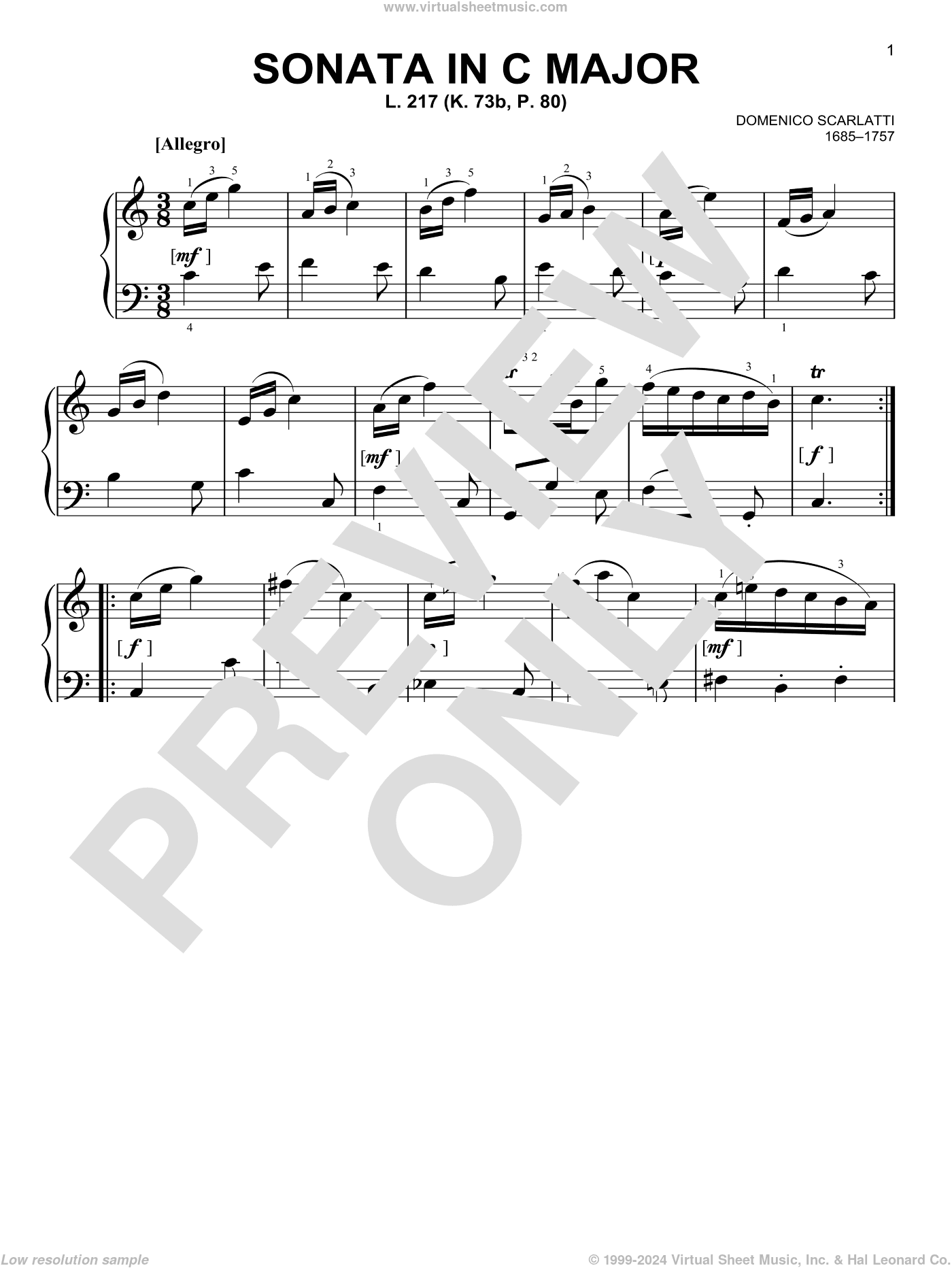 Sonata In C Major, L. 217