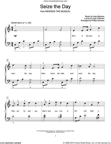 Seize The Day (from Newsies The Musical) (arr. Phillip Keveren)