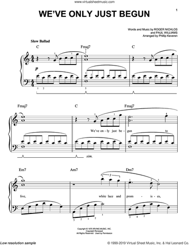 We've Only Just Begun (arr. Phillip Keveren)
