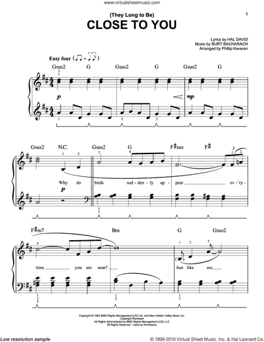 (They Long To Be) Close To You (arr. Phillip Keveren)