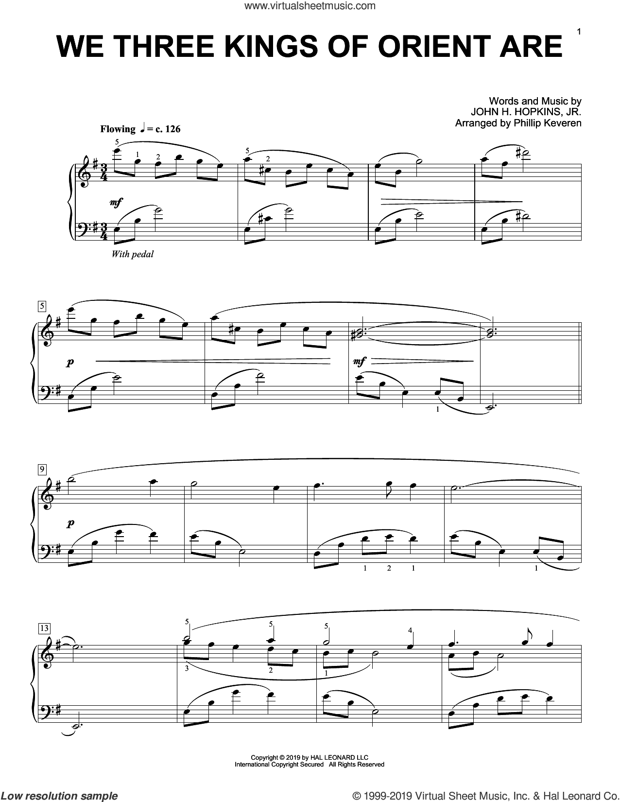 We Three Kings Of Orient Are [Classical version] (arr. Phillip Keveren)