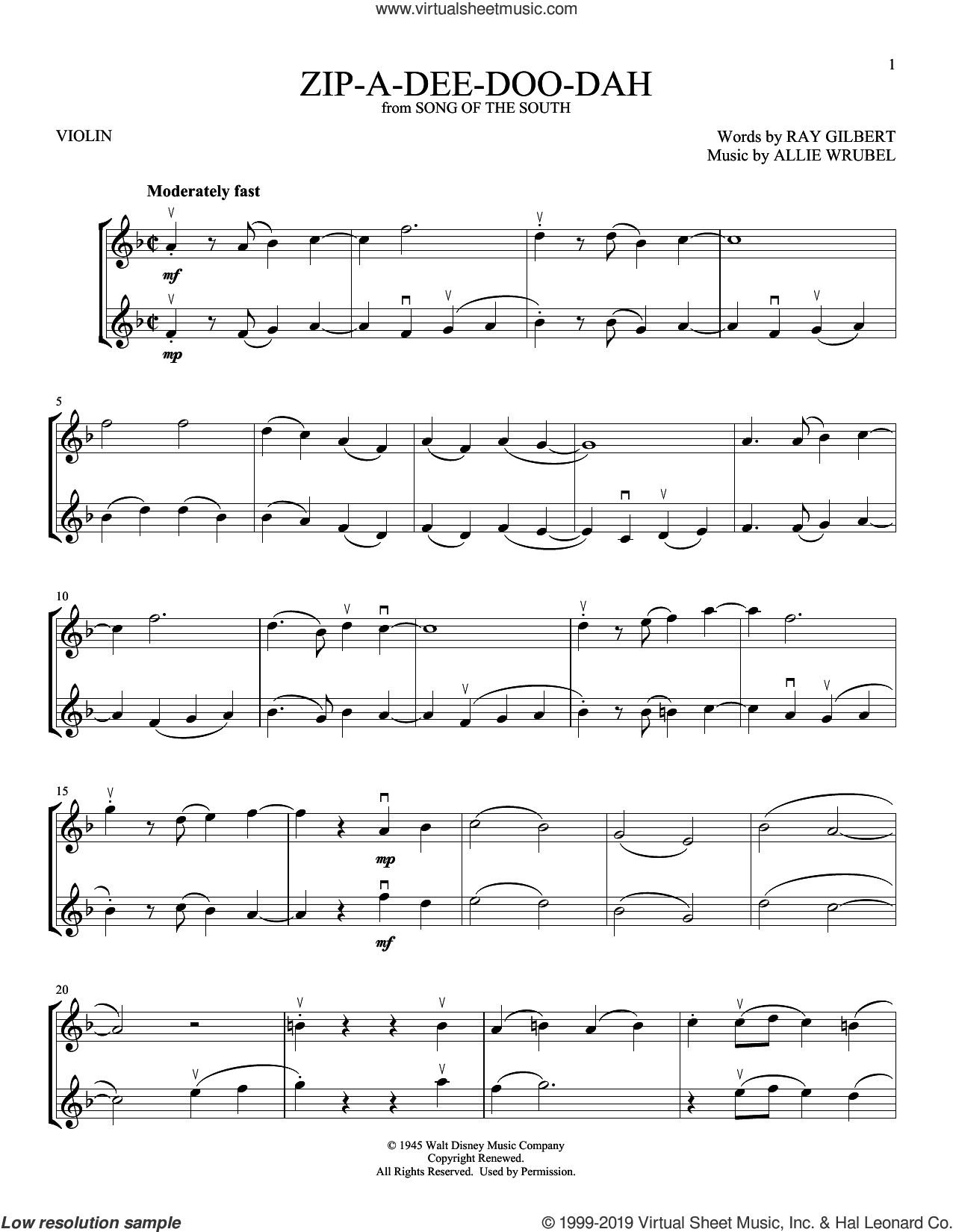Zip-A-Dee-Doo-Dah (from Song Of The South)
