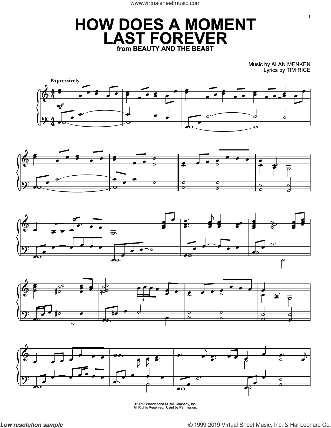 How Does A Moment Last Forever (from Beauty and The Beast)
