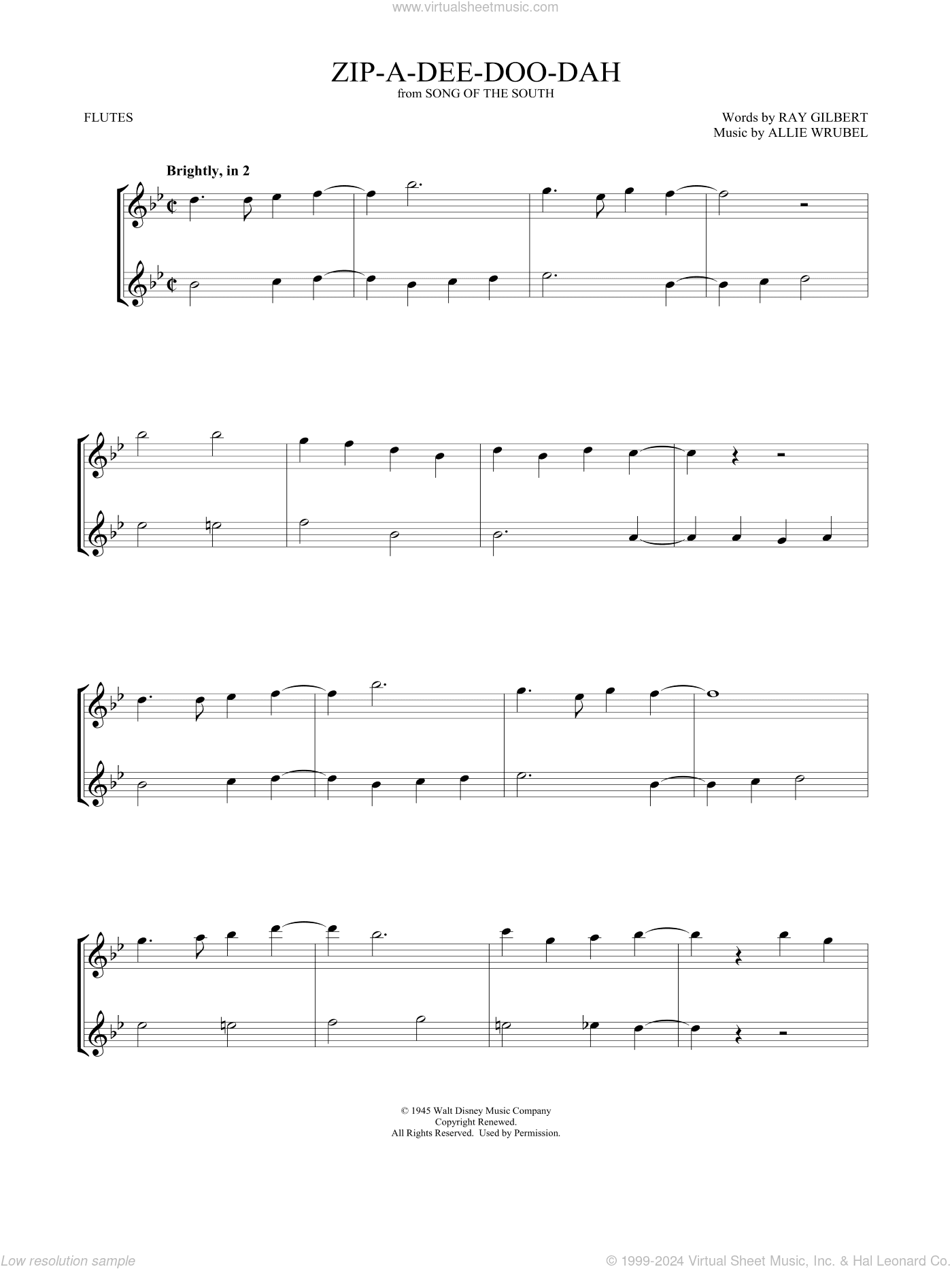 Zip-A-Dee-Doo-Dah (from Song Of The South) (arr. Mark Phillips)