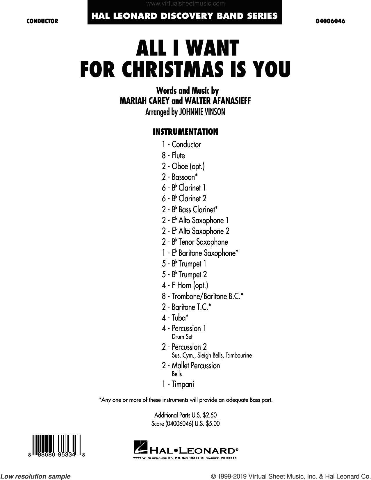 All I Want For Christmas Is You (arr. Johnnie Vinson)