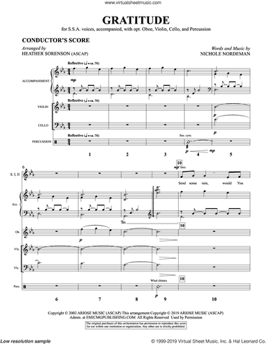 Gratitude (arr. Heather Sorenson) (COMPLETE)