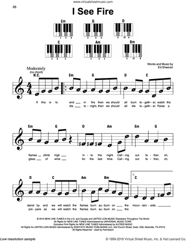 I See Fire (from The Hobbit), (beginner)