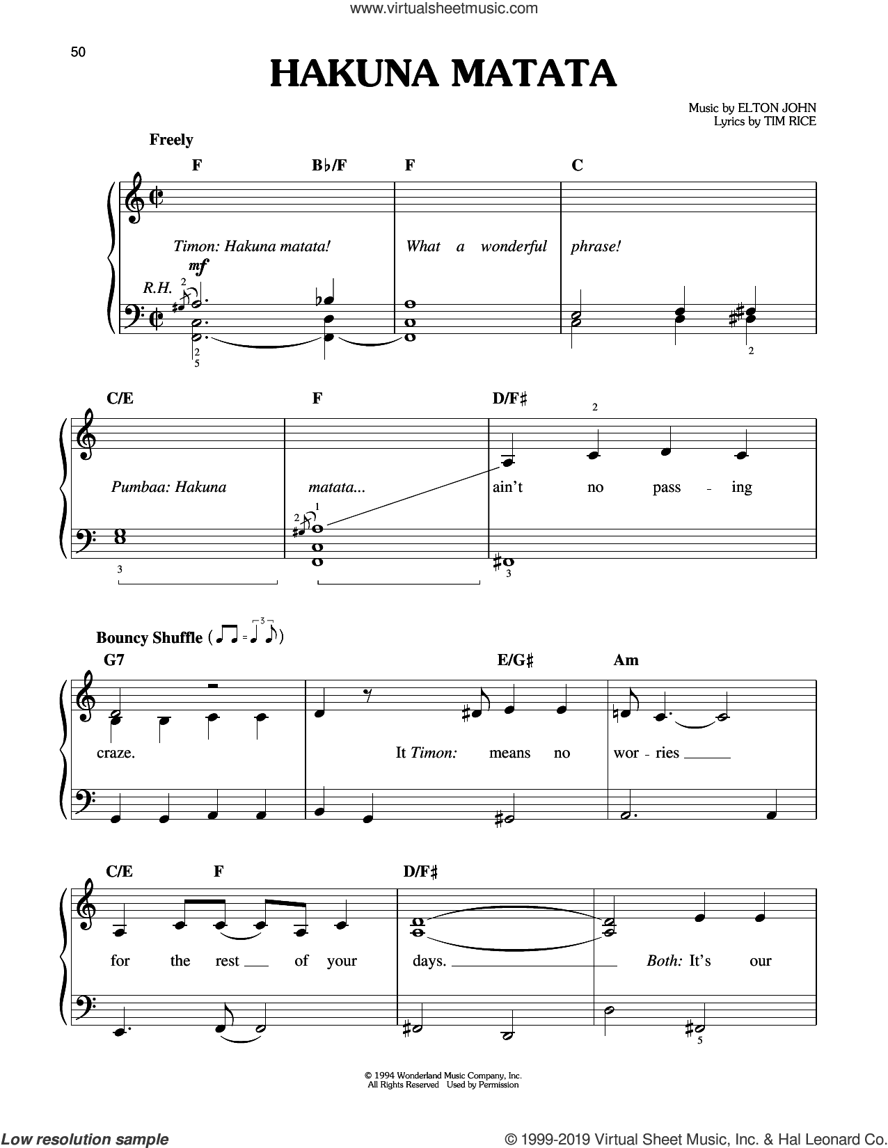Hakuna Matata (from The Lion King: Broadway Musical)