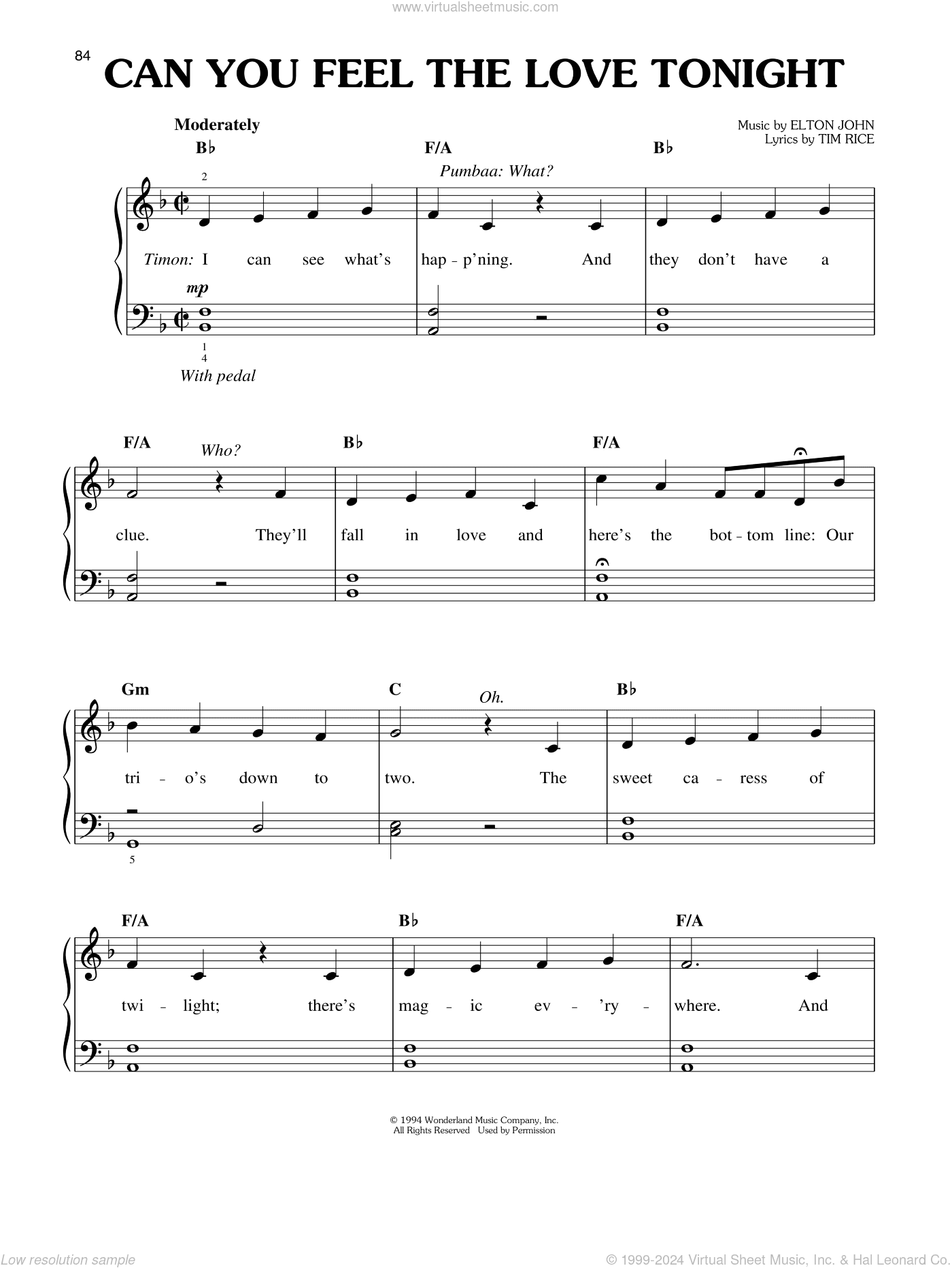 Can You Feel The Love Tonight (from The Lion King: Broadway Musical)